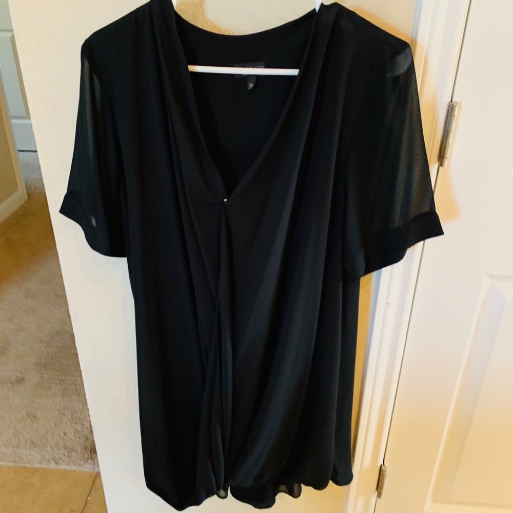 Topshop flowy black dress